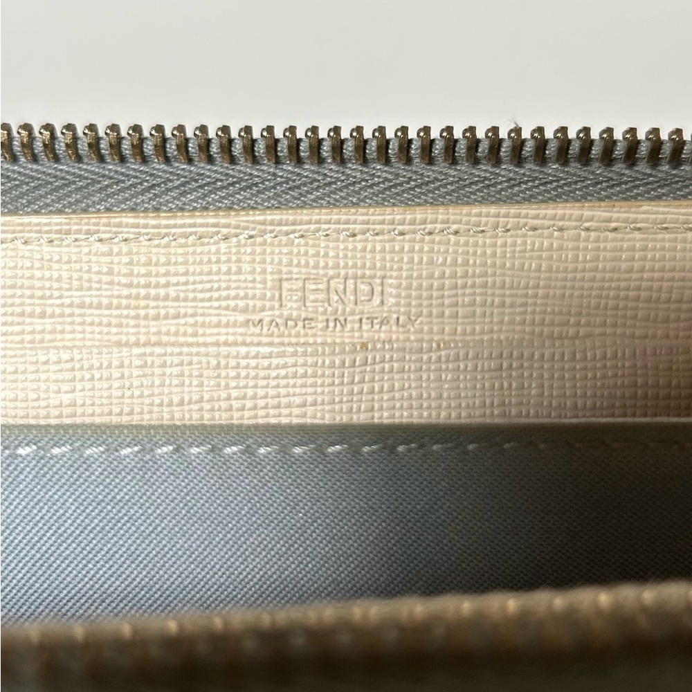 Fendi Monster Eyes Cont. Zip Around Leather Wallet Full Inclusion Pink/Gray/Stud - Picture 10 of 16